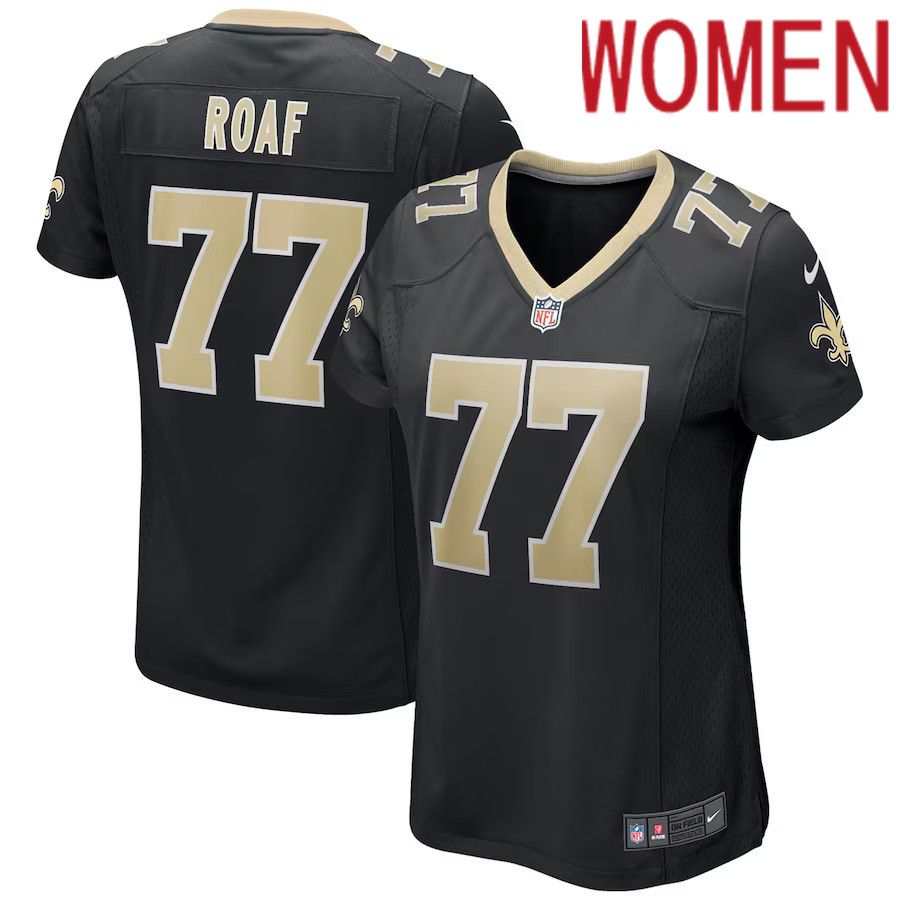 Women New Orleans Saints #77 Willie Roaf Nike Black Game Retired Player NFL Jersey